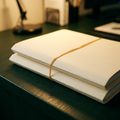 Two document folders stacked on a desk